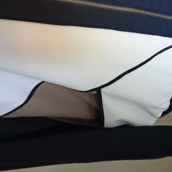 Adrienne Vittadini Midnight Blue Crepe Colorblock Jacket Sz S - Picture 4 of 6